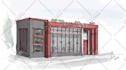 hand draw architectural concept illustration