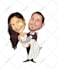 draw caricature couple and wedding  themed