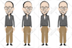 create a modern flat cartoon character, art style 1