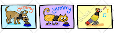 draw a 3 panel comic strip of ANY subject
