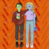 illustrate couple or family into cute ghouls