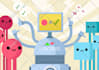 draw your ideas as flat design cartoons