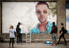 create a graffiti on wall with your text, logo or photo