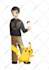 draw your character as pokemon trainer with favorite pokemon
