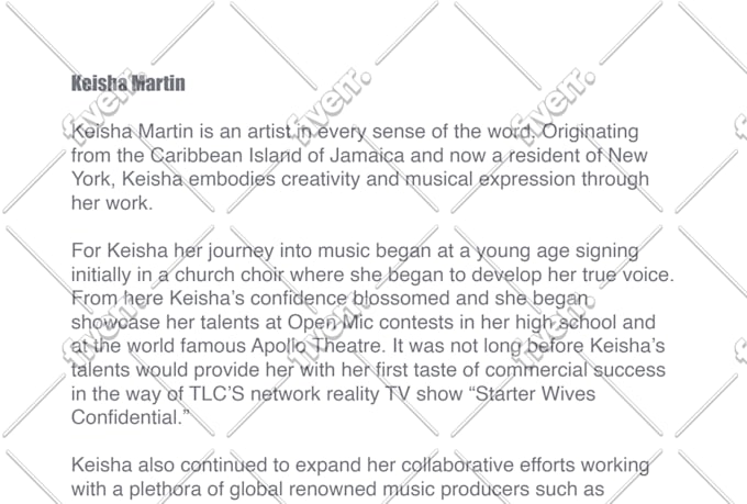 write your music artist bio