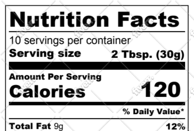 customize an fda compliant nutrition facts label
