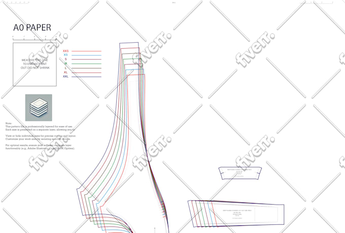 create professional sewing pattern of swimwear bikini lingerie with grading