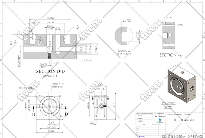 do technical drawing dwg dxf 2d of 3d for manufacturing