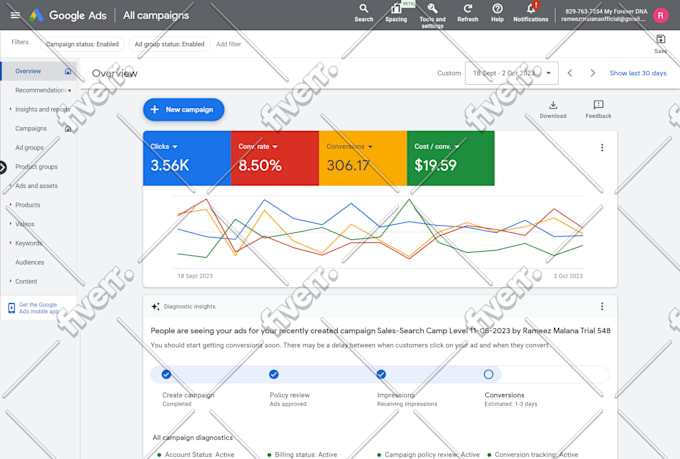 be your google ads adwords PPC  campaign manager