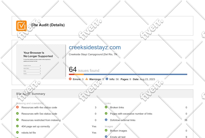 create a detailed SEO audit report with action plan