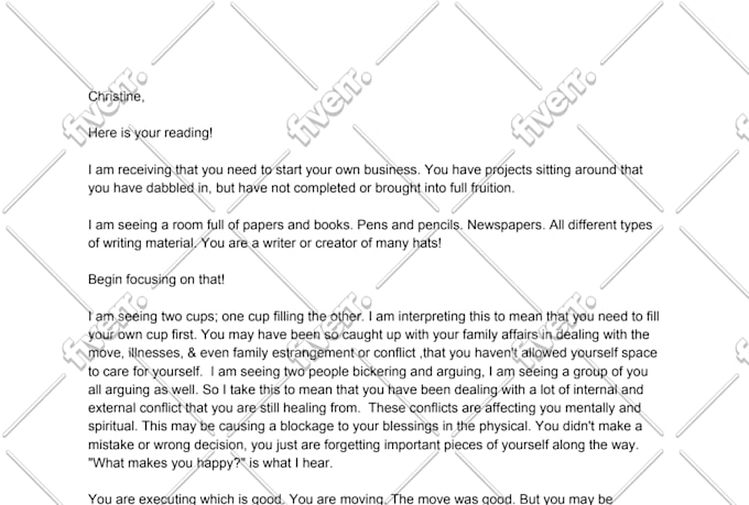 write a reading for you