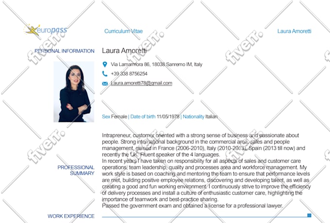 create or edit your official europass CV