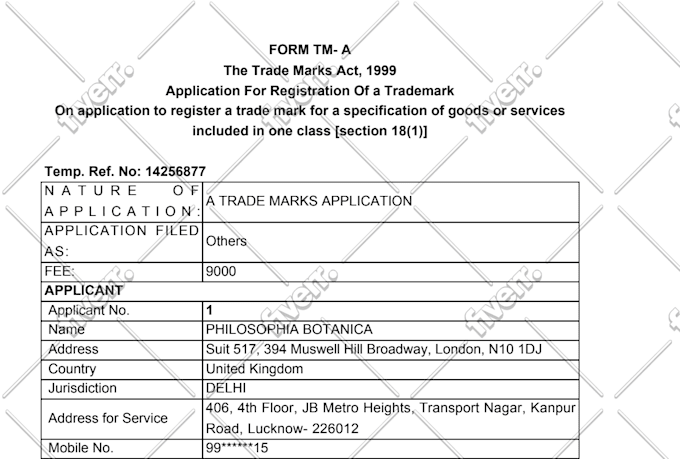 do trademark registration in india inclusive of govt fees