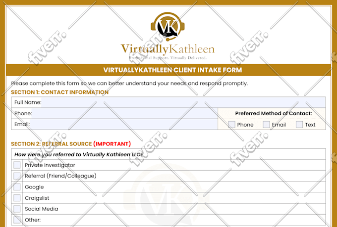 design your client intake form