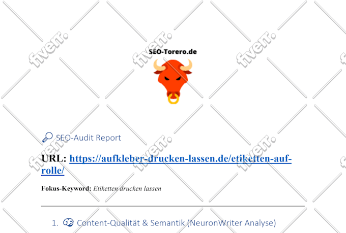 do a german SEO audit check links, rankings, onpage