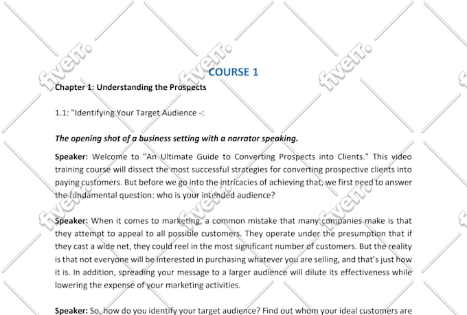 create online course content, course outline, quiz, assessment for elearning