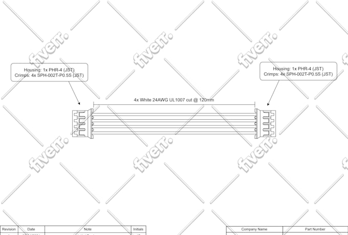 create a PDF drawing of simple wire or cable assemblies