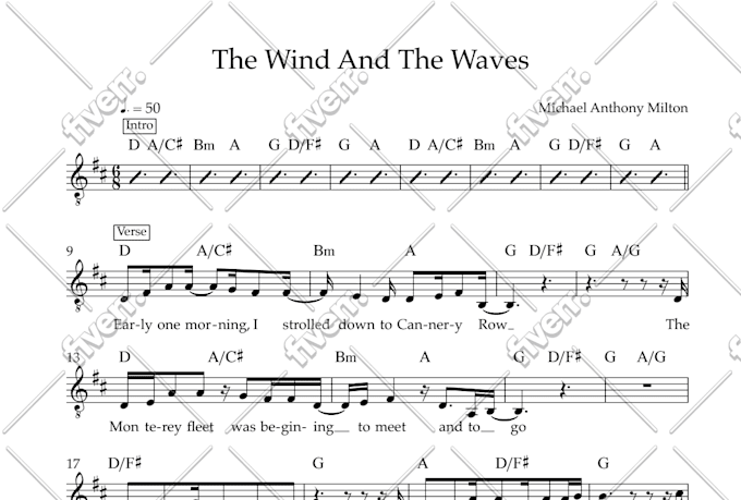 make a lead sheet or chord chart from your song