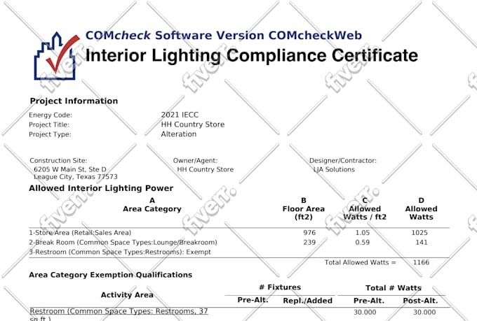 prepare a rescheck or comcheck report for energy code compliance