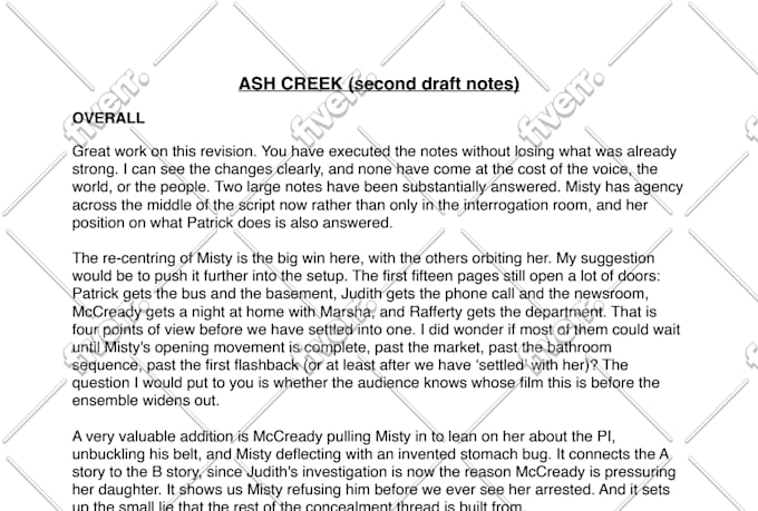 provide industry quality feedback for your screenplay