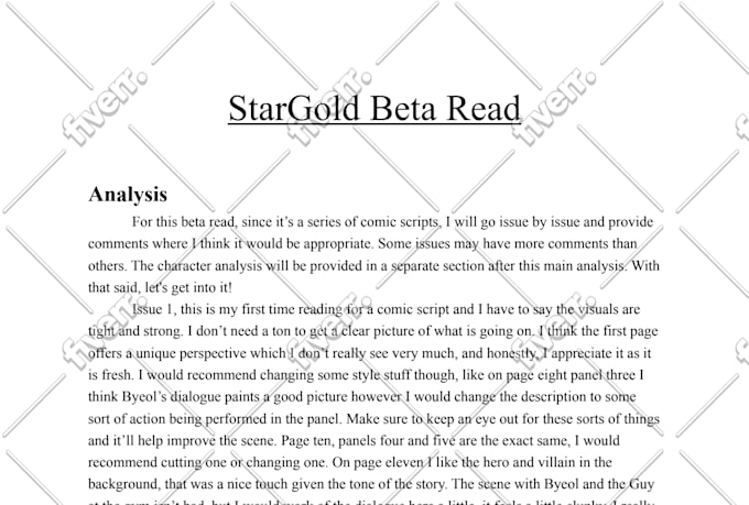 be your honest beta reader