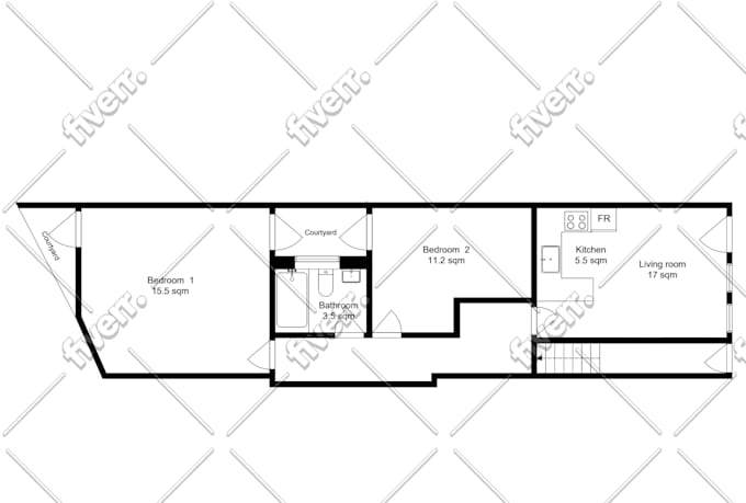 do 2d floor plan from matterport, custom professional design