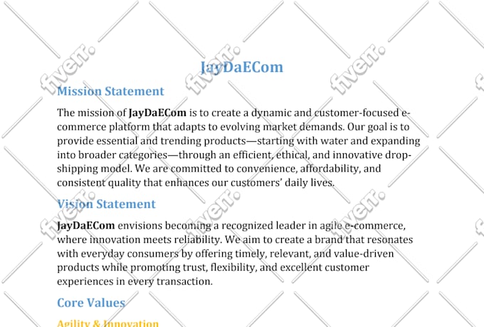 write professional brand story, a powerful mission and vision statement
