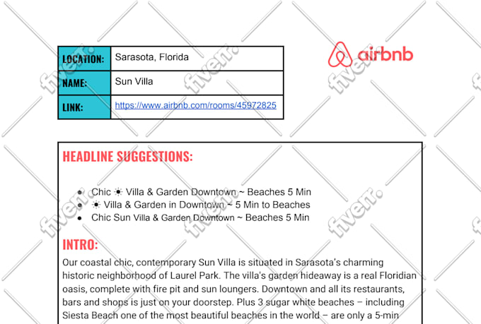 craft a converting airbnb listing