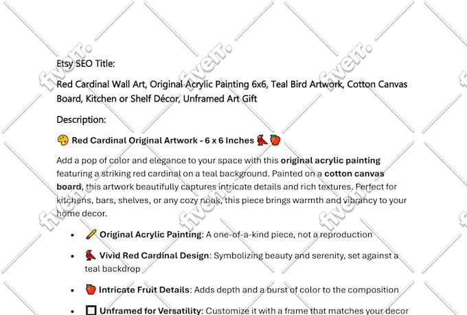 write SEO etsy product description