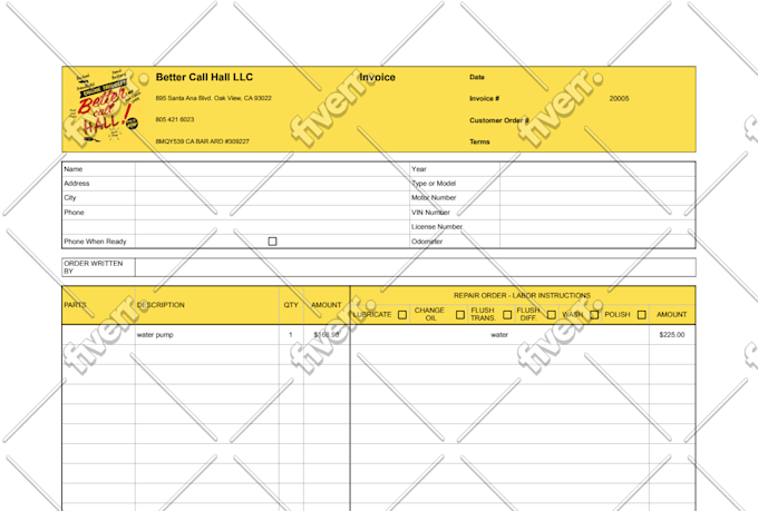 create custom invoice template design in google sheet and excel