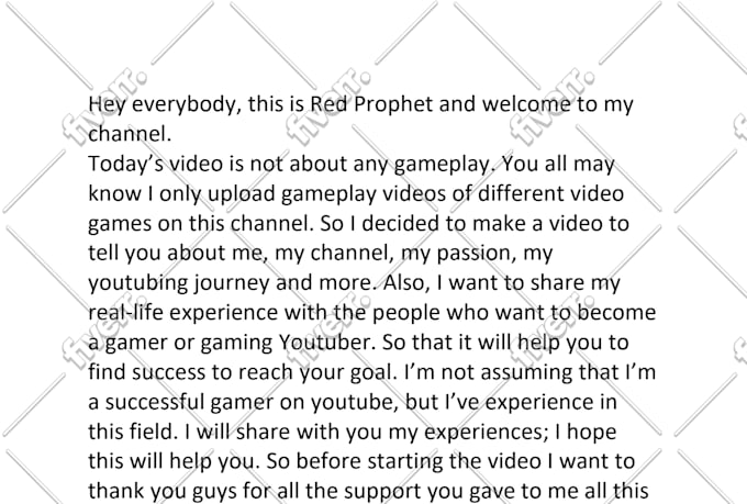 write scripts for youtube videos, short films or any videos