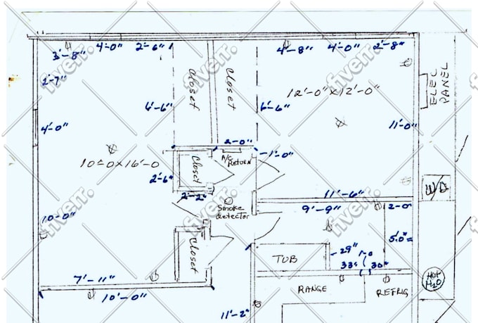draw your hand sketch to a clean floor plan