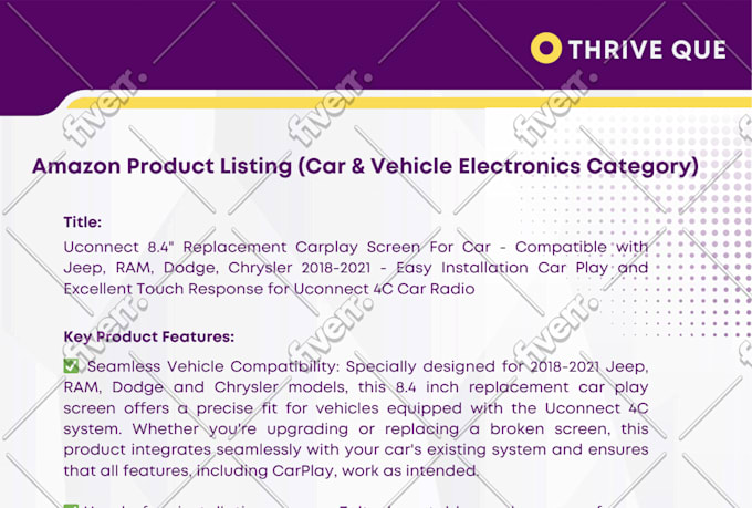 do SEO amazon listing optimization, create fba product listing description