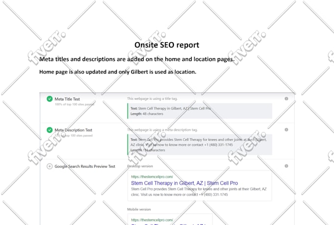 perform onsite SEO on your website and improve score