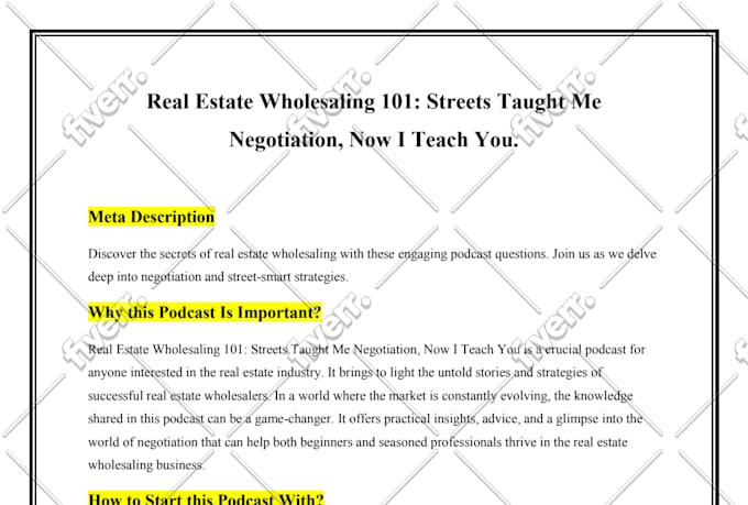 provide youtube, podcast scripts, interview questions and episode description