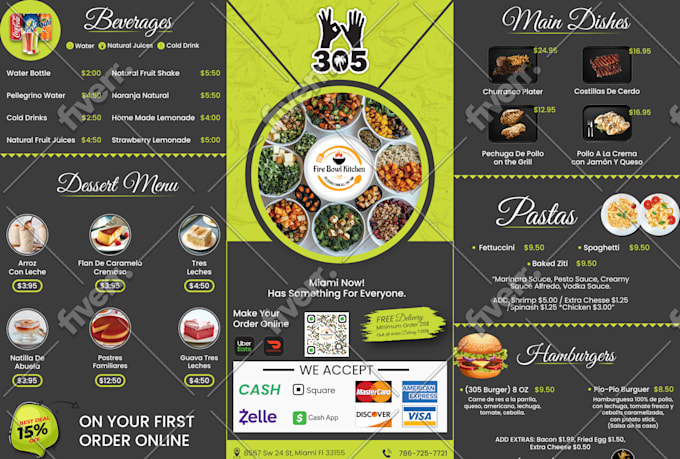 create a restaurant and caffe menus