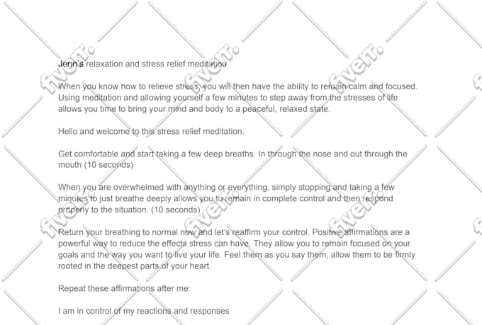 write you a beautiful relaxing guided meditation script