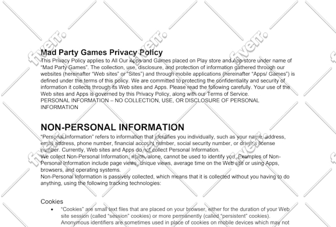 create privacy policy website for your play store account