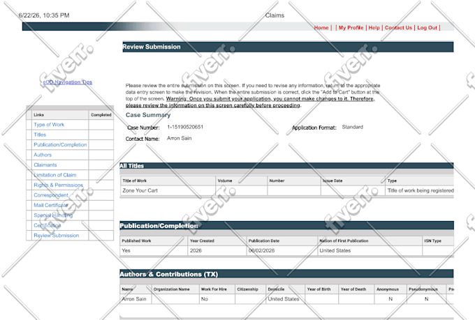 assist with your copyright registration application