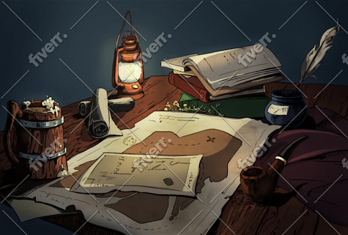 draw an environment in a cartoony or realistic style