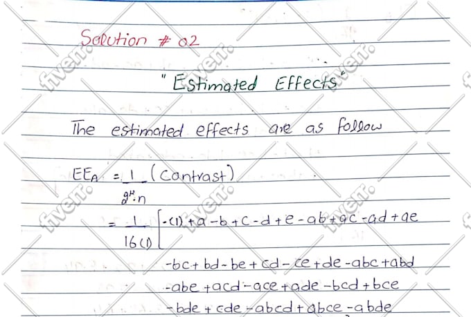 do task related to anova and experimental design