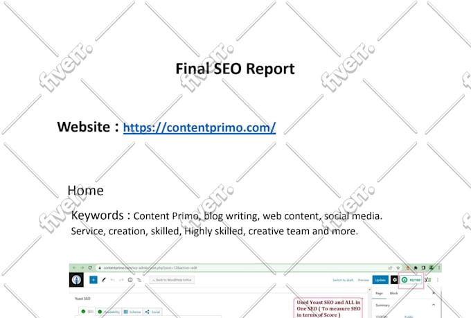 do on page SEO for wordpress website and rank your website