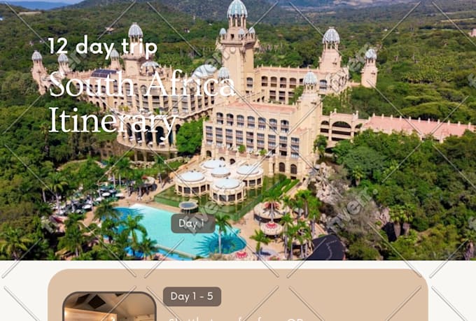 create a personalized travel itinerary for your dream south africa trip