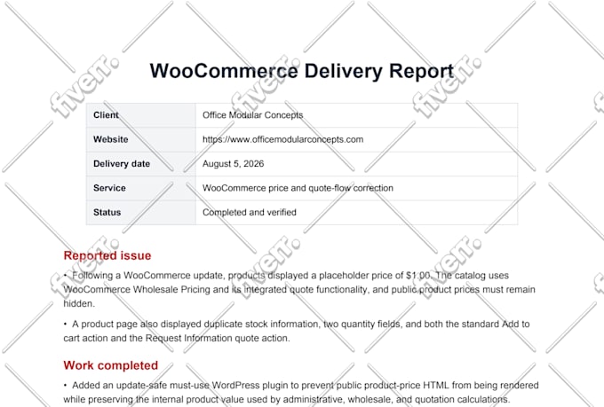 fix wordpress, woocommerce errors, bugs and issues