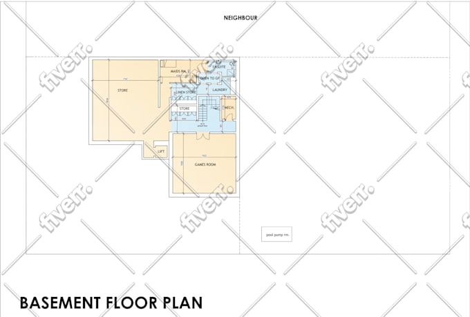 render 2d architectural floor plan in photoshop