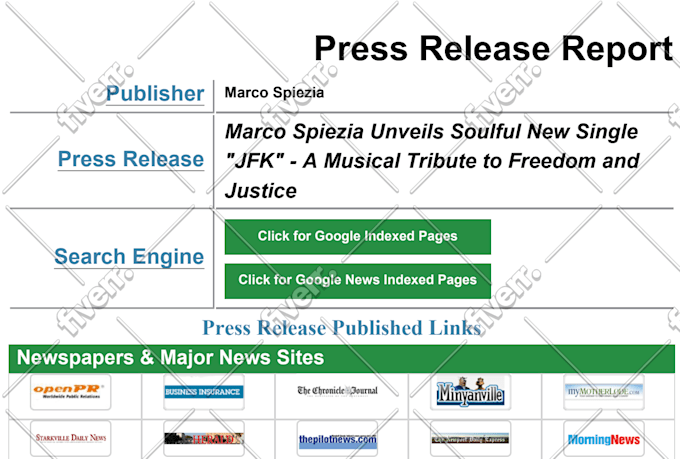 write, publish and promote your music press release