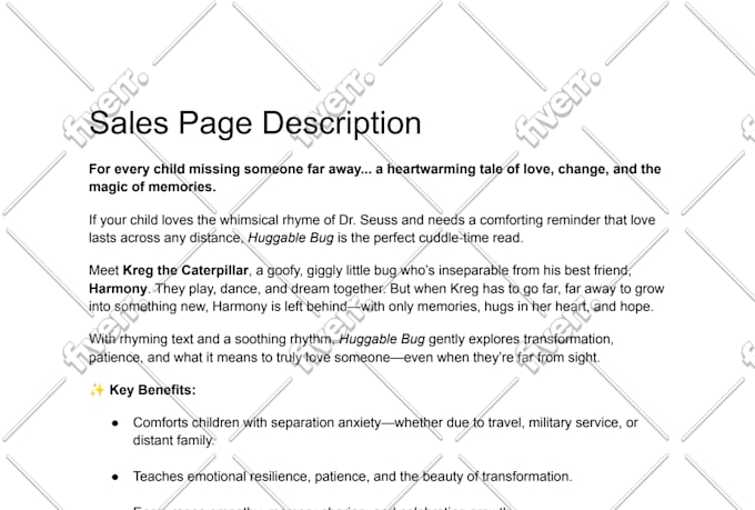 write a childrens book description that sells