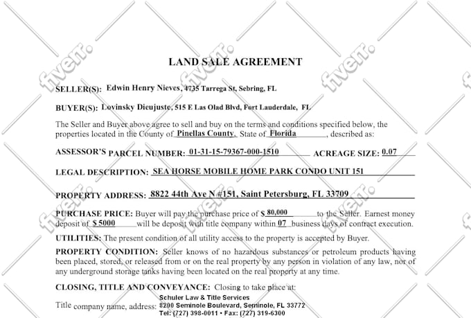 provide guaranteed signed contract for a wholesale deal