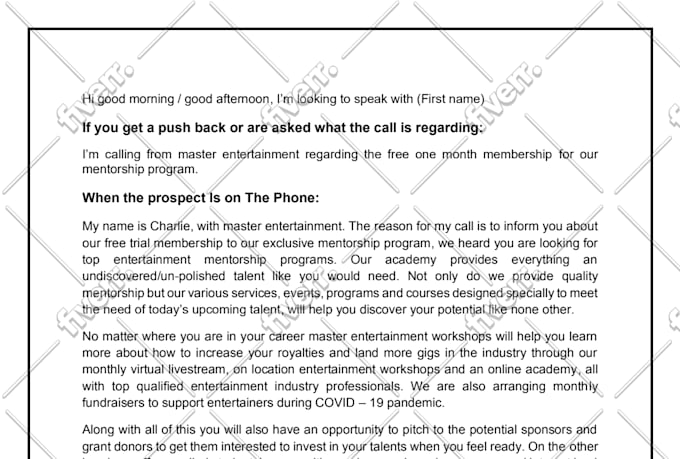 write a cold call telemarketing script for b2b b2c calling