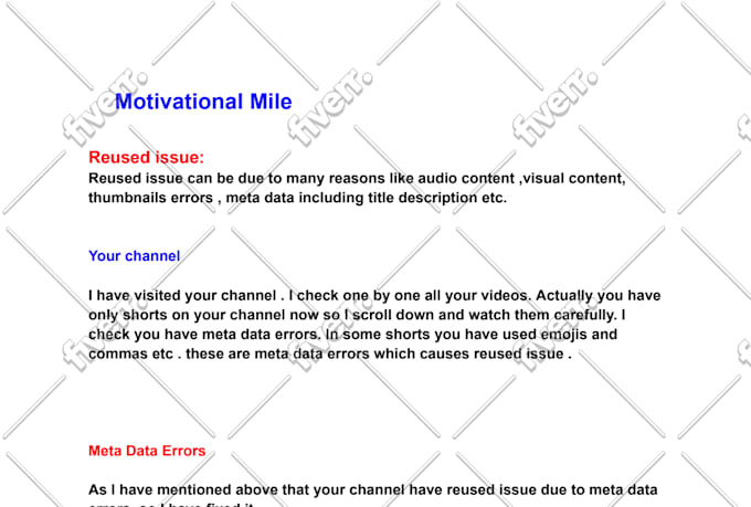 fix youtube reused content and repetitive content issue